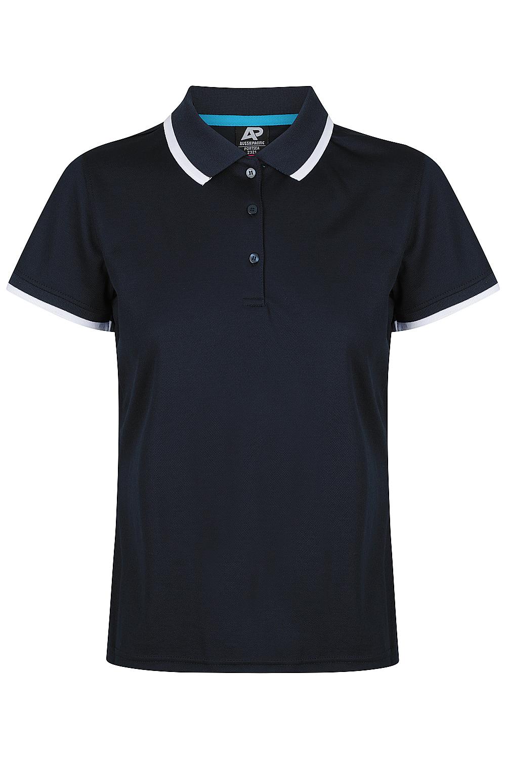 Custom Ladies Portsea Work Shirts - Navy/White