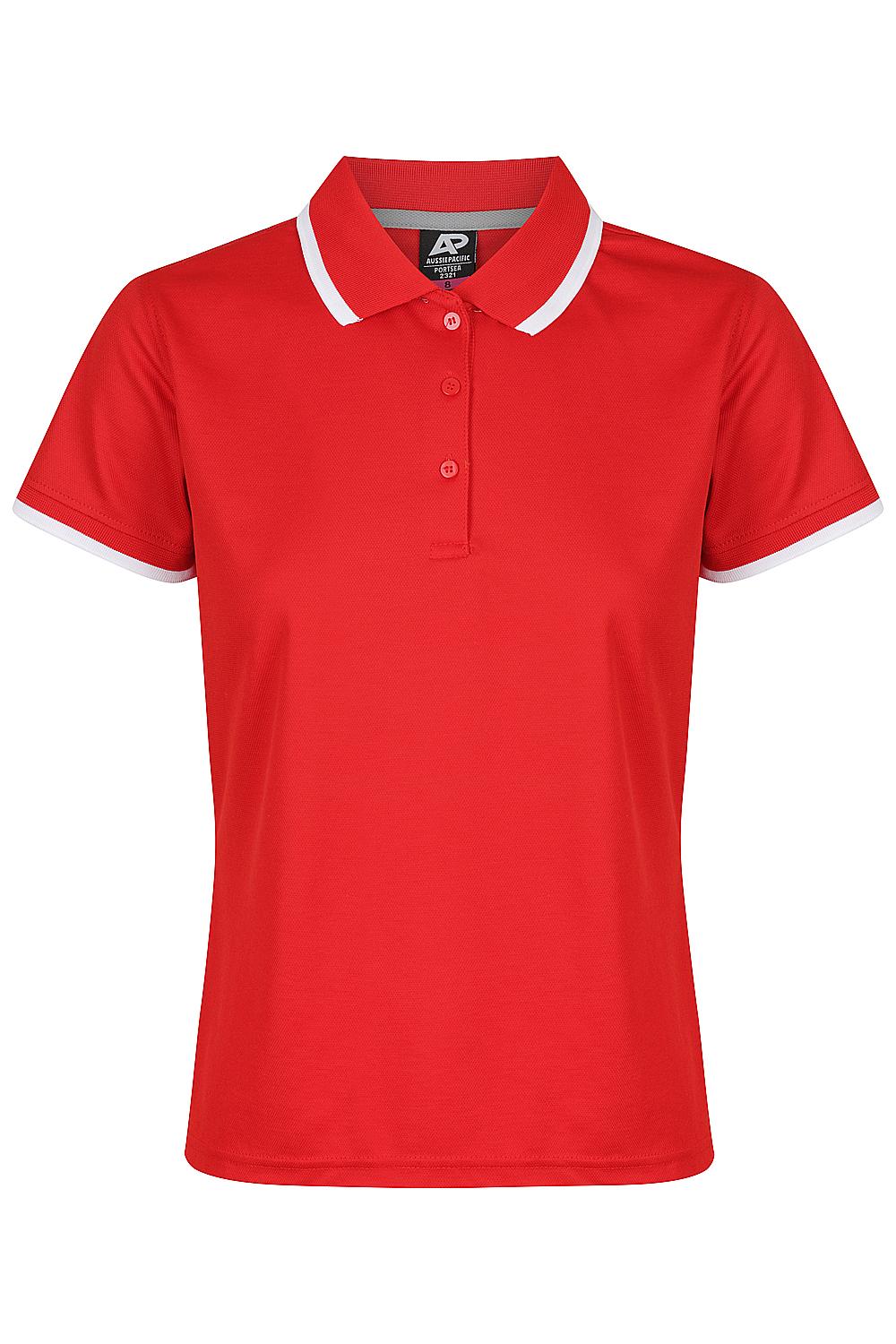 Custom Ladies Portsea Work Shirts - Red/White