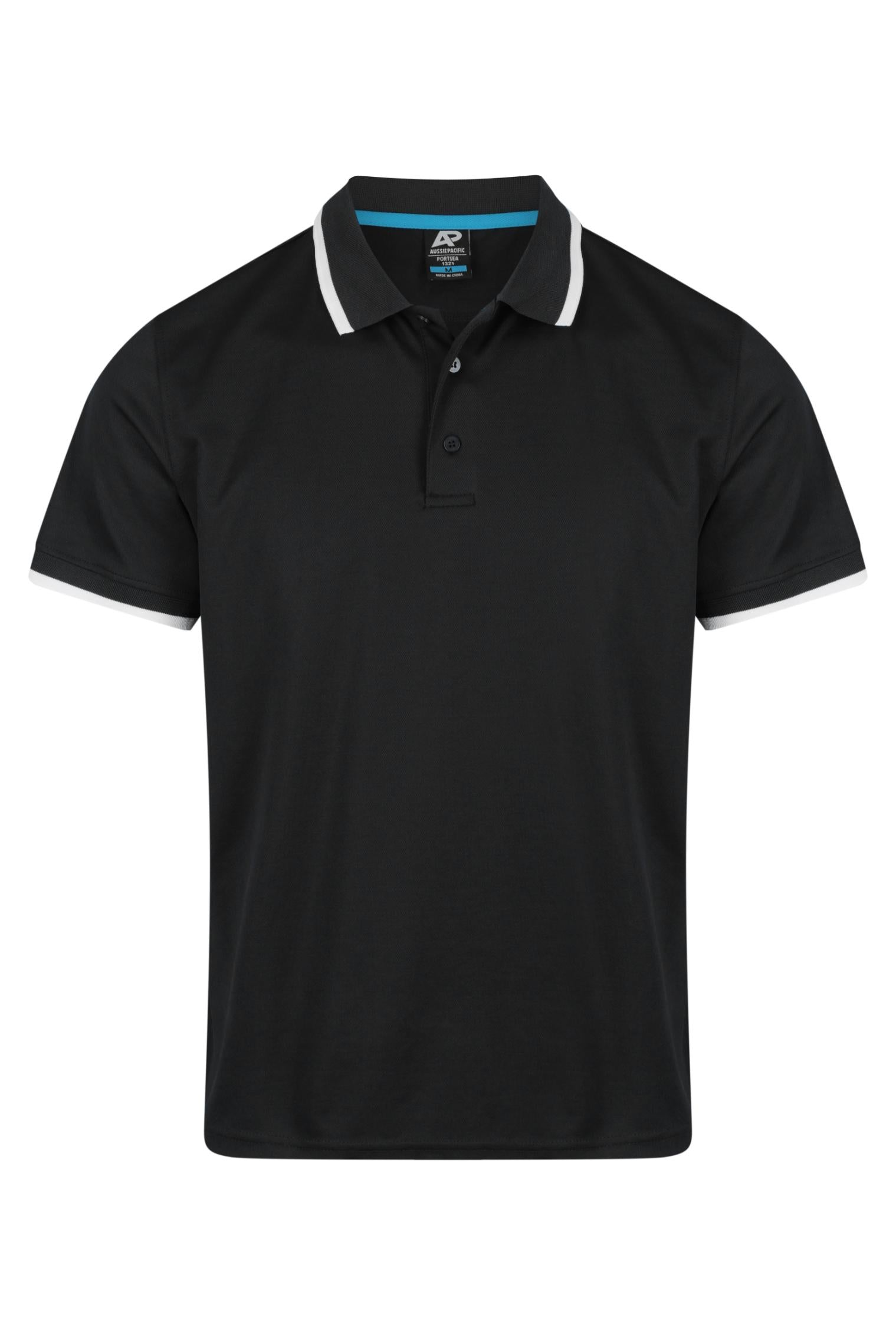 Custom Portsea Work Polo Shirts Australia - Black/White