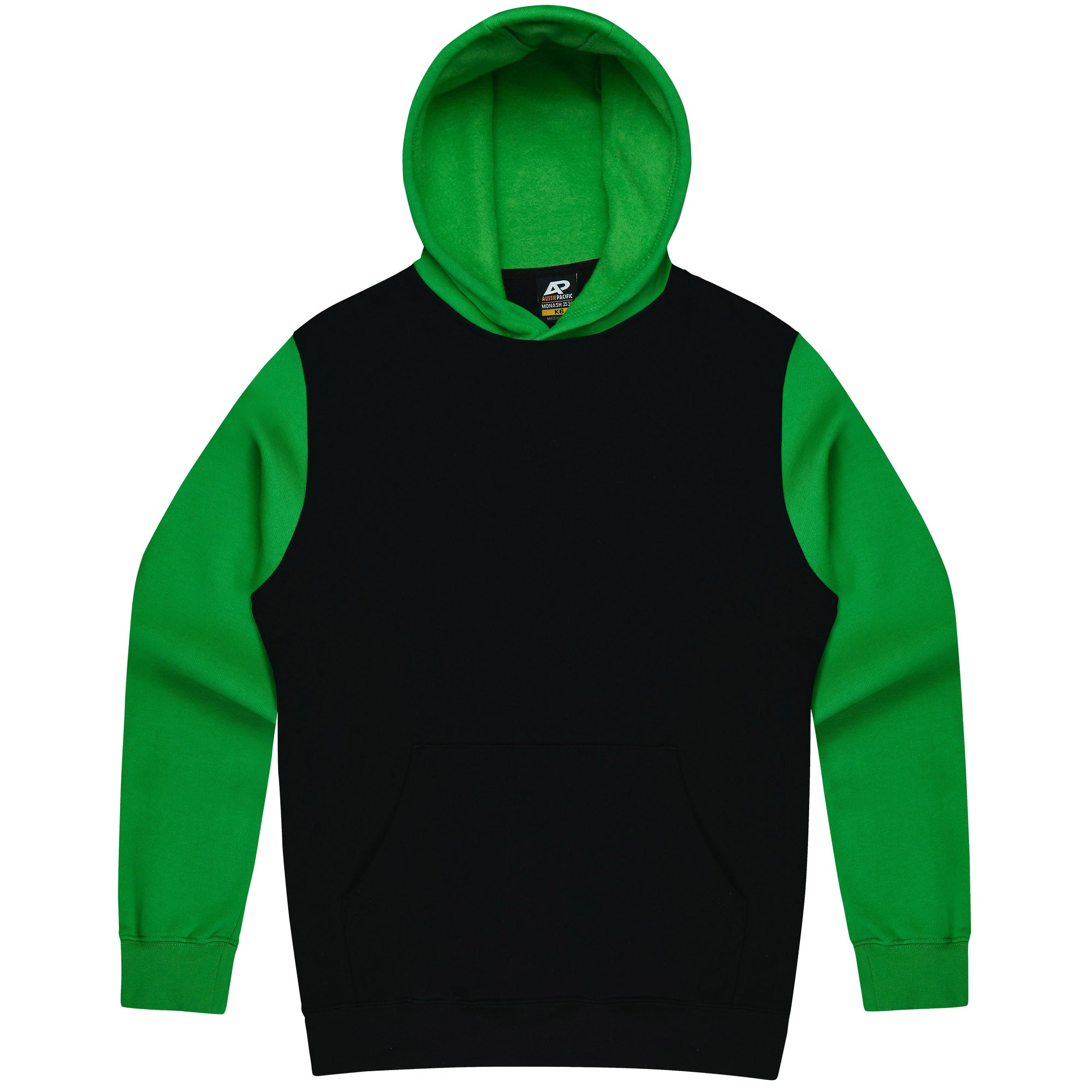 Custom Printed Monash Hoodies - Black/Kawa Green