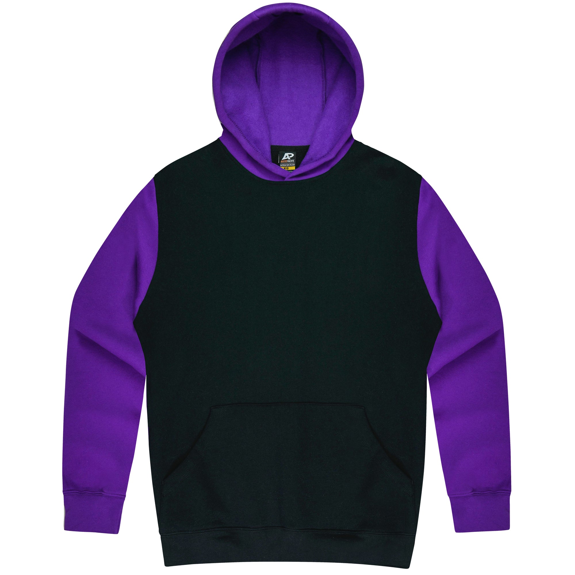 Custom Printed Monash Hoodies - Black/Electric Purple