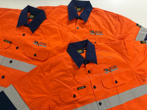 WS4000 HI VIS LONG SLEEVE COTTON DRILL REFLECTIVE SHIRT