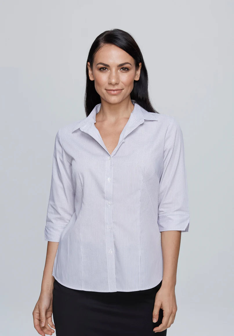 Henley Embroidered Ladies Business Shirt