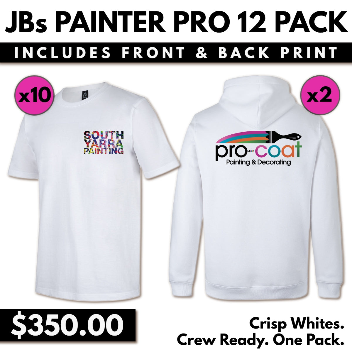 JB’s Painter Pro 12 Pack With Front & Back Print