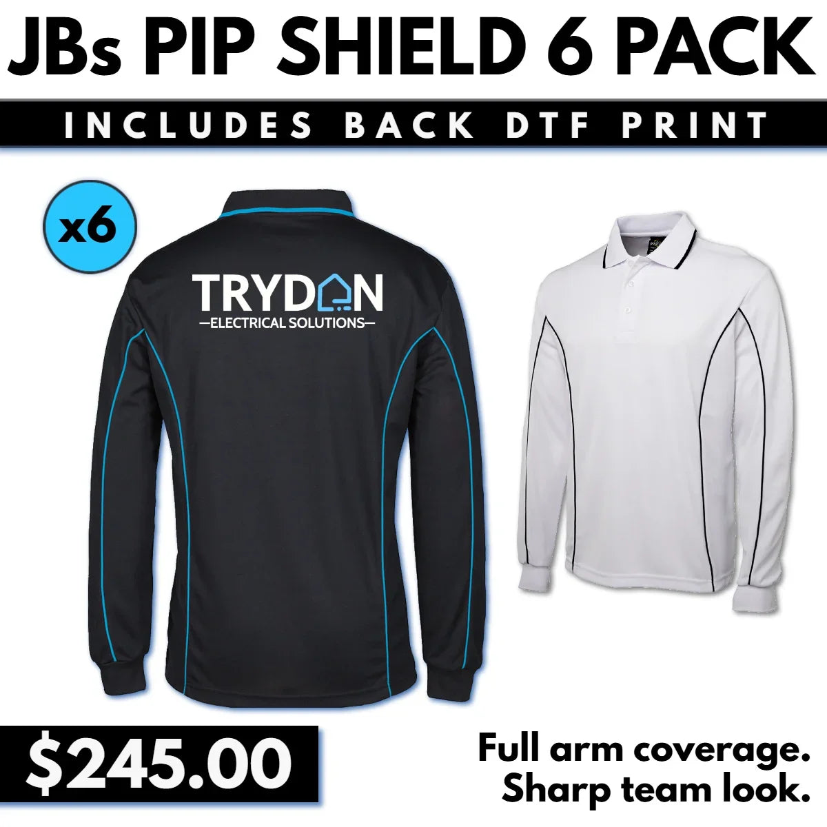 JBs SHIELD 6 PACK with Back DTF Print