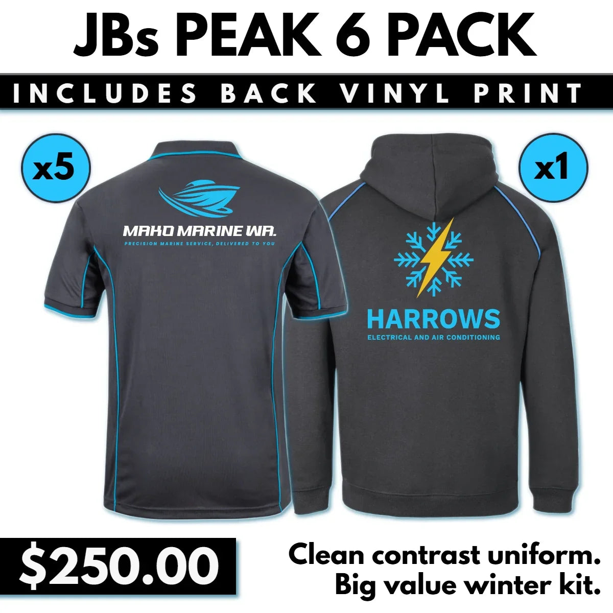 JBs Peak 6 PACK with Back Vinyl Print