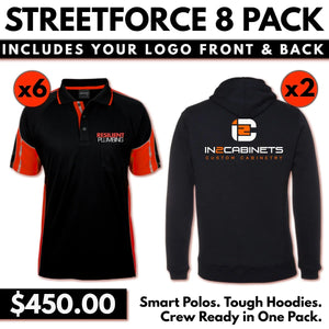 JBs Streetforce 8 Pack  With Front Embroidery & Back DTF Print