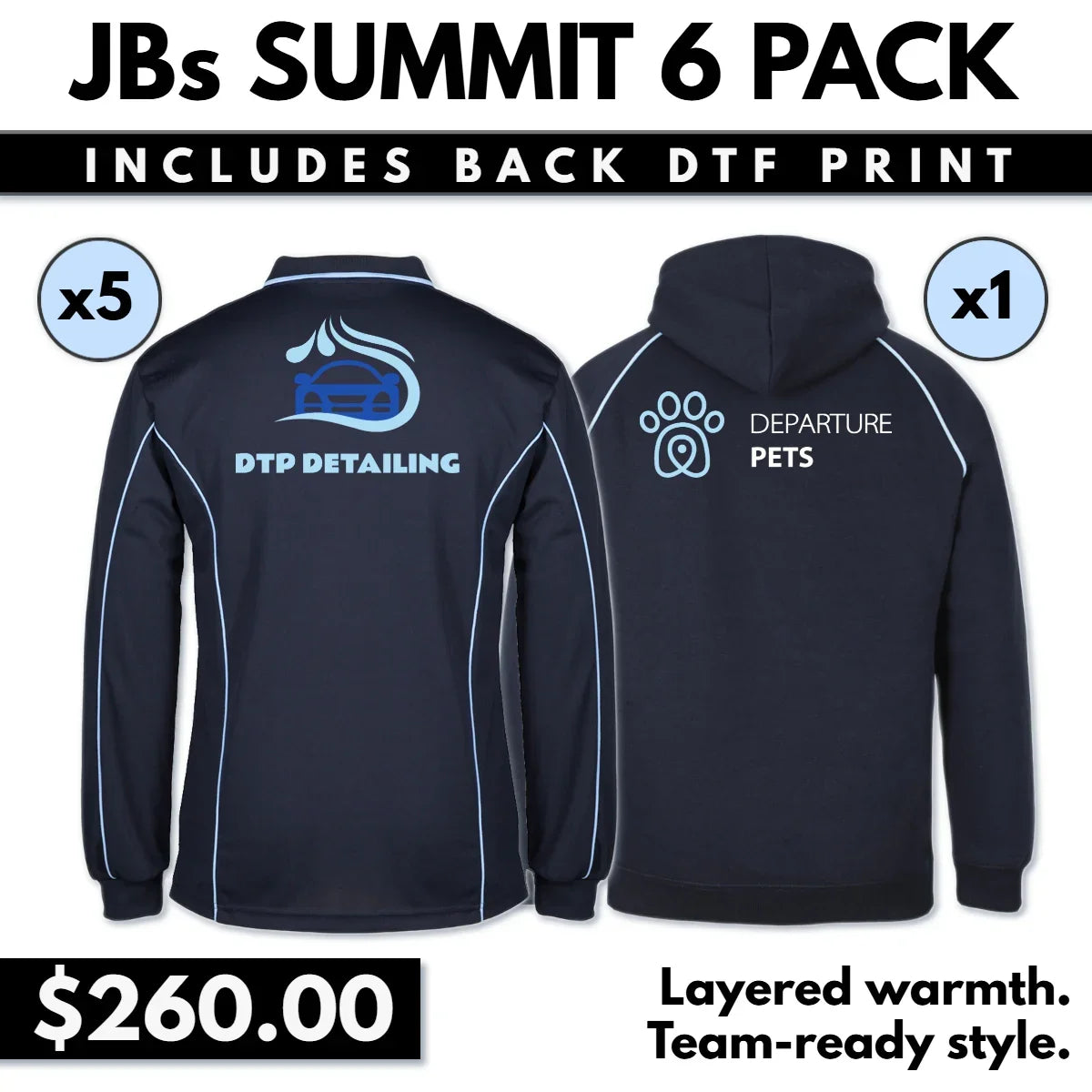 JBs Summit 6 PACK with Back DTF Print