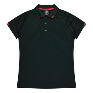 Ladies Custom Flinders Polo - Black/Red