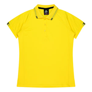 Ladies Custom Flinders Polo - Canary/Black