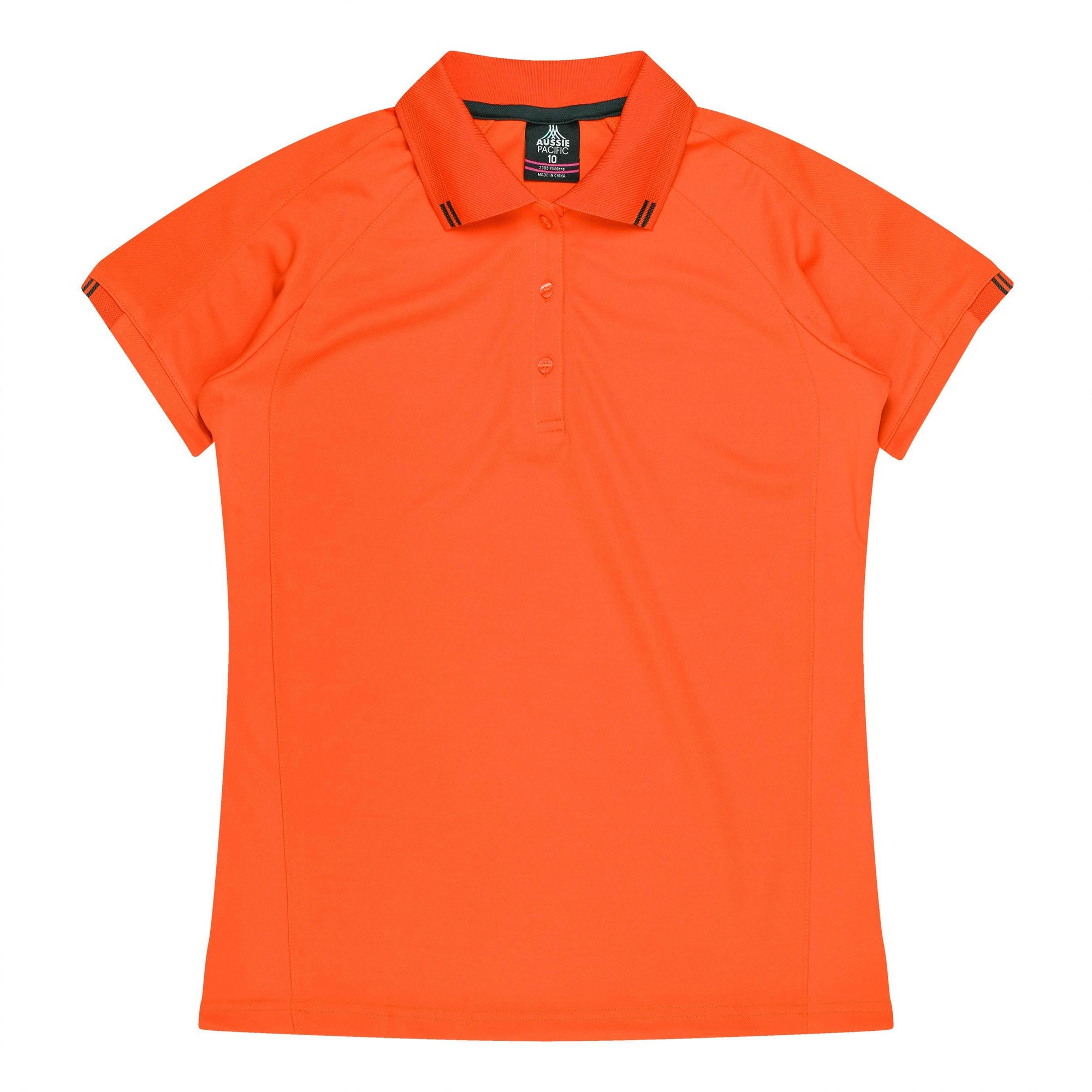 Ladies Custom Flinders Polo - Orange/Slate