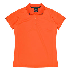 Ladies Custom Flinders Polo - Orange/Slate