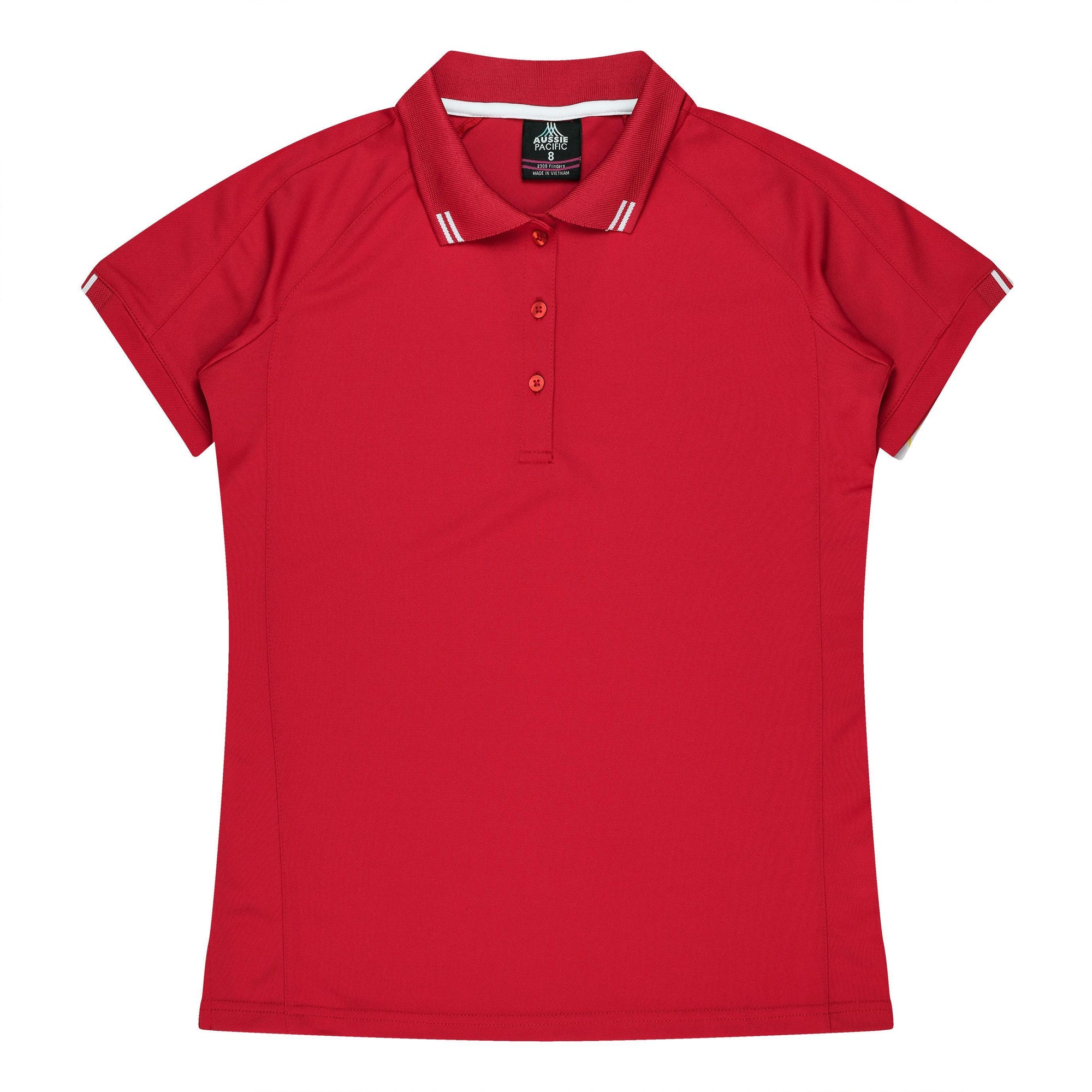 Ladies Custom Flinders Polo - Red/White