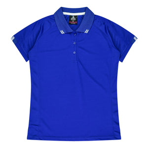 Ladies Custom Flinders Polo - Royal/White