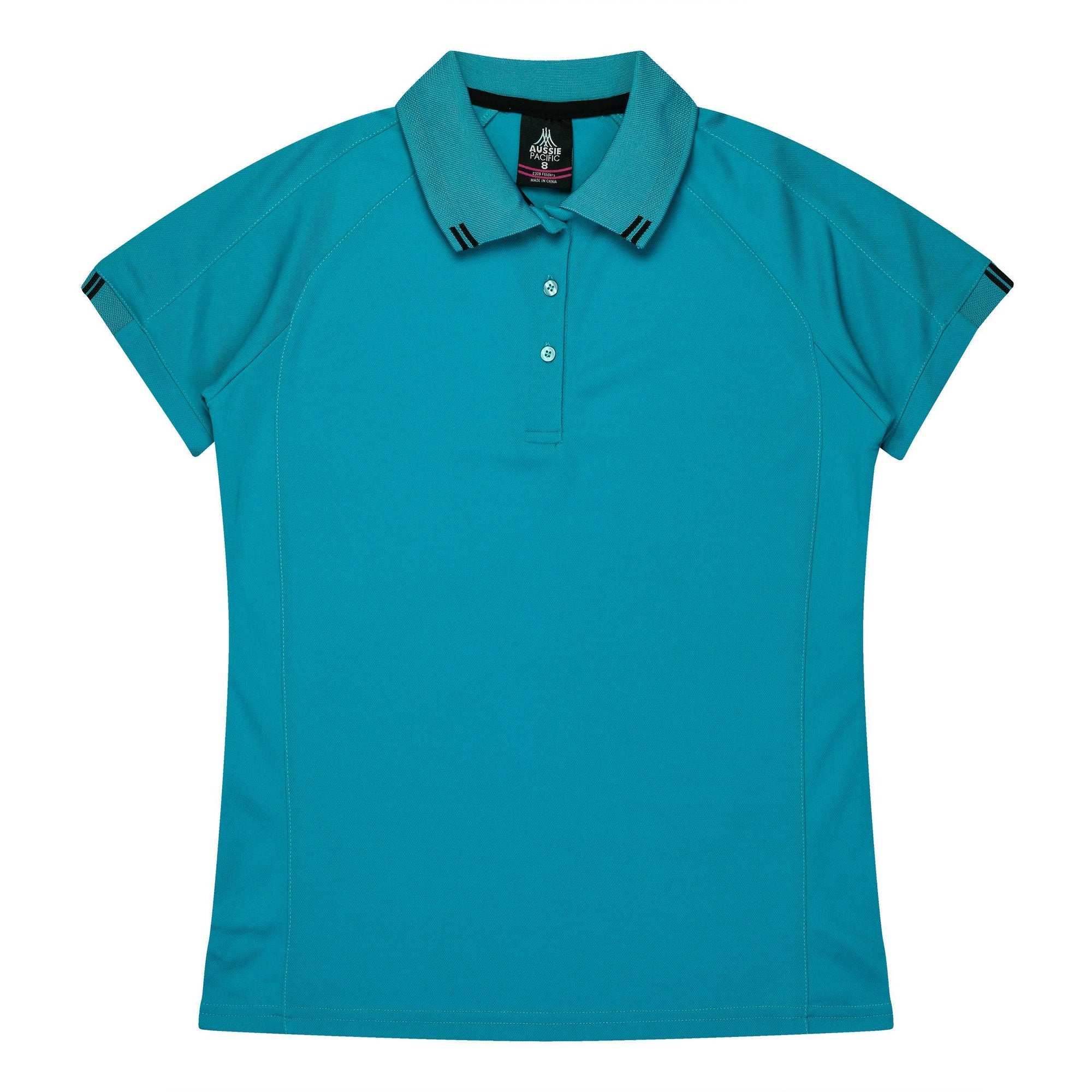 Ladies Custom Flinders Polo - Teal/Black