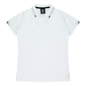 Ladies Custom Flinders Polo - White/Black