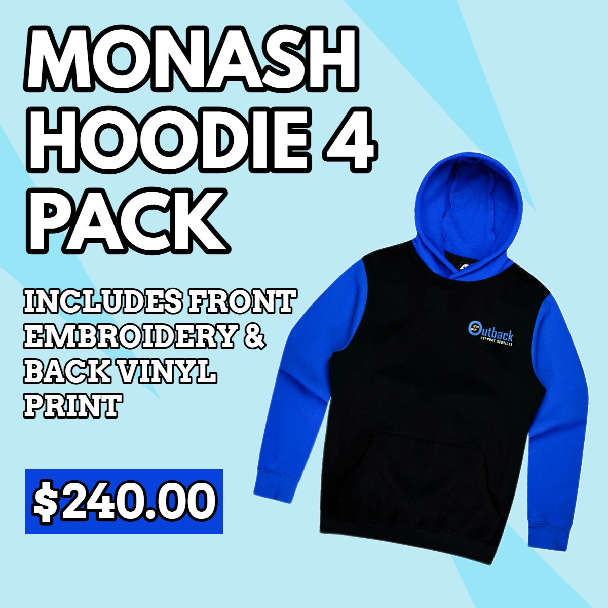 Monash 4 Pack | Custom Work Hoodies