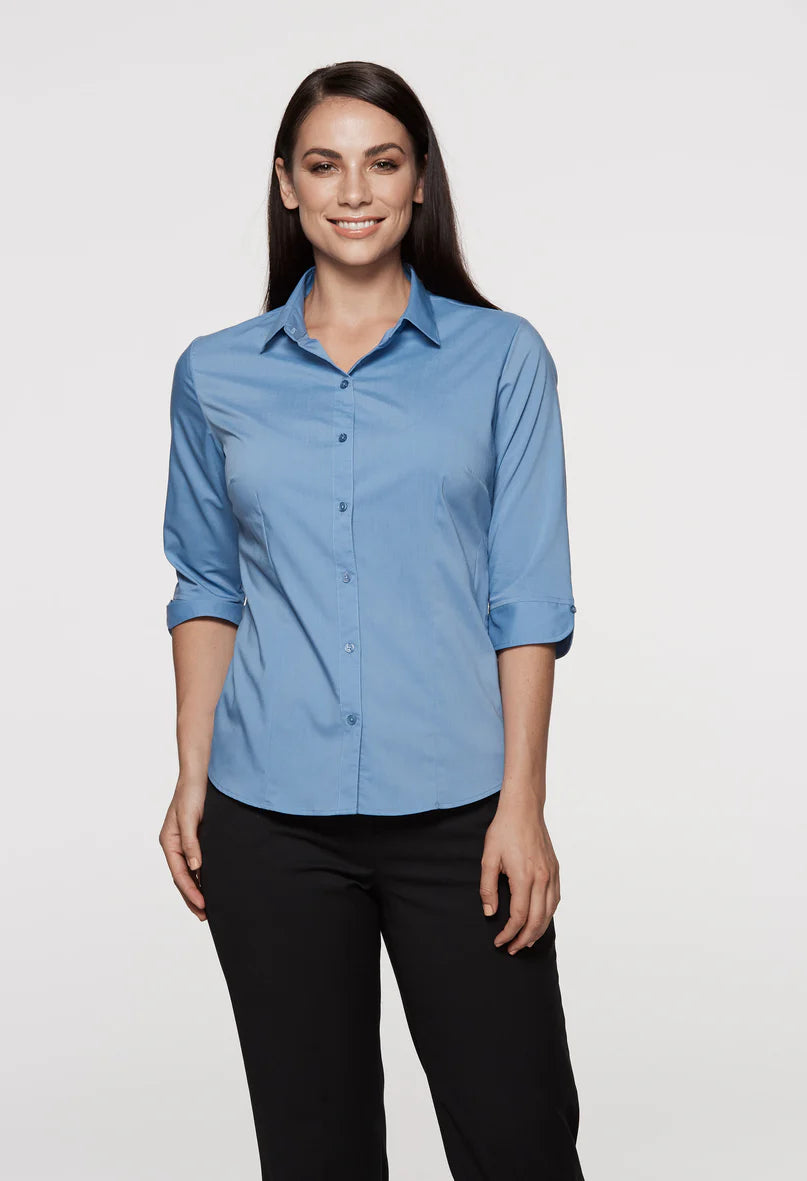 Mosman Embroidered Ladies 3/4 Sleeve Business Shirt