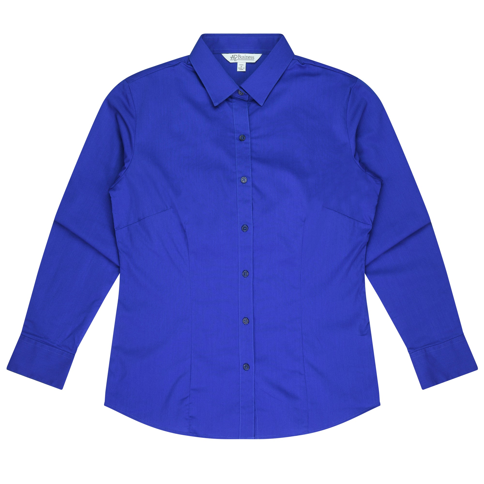 Mosman Embroidered Ladies Long Sleeve Business Shirt - Royal