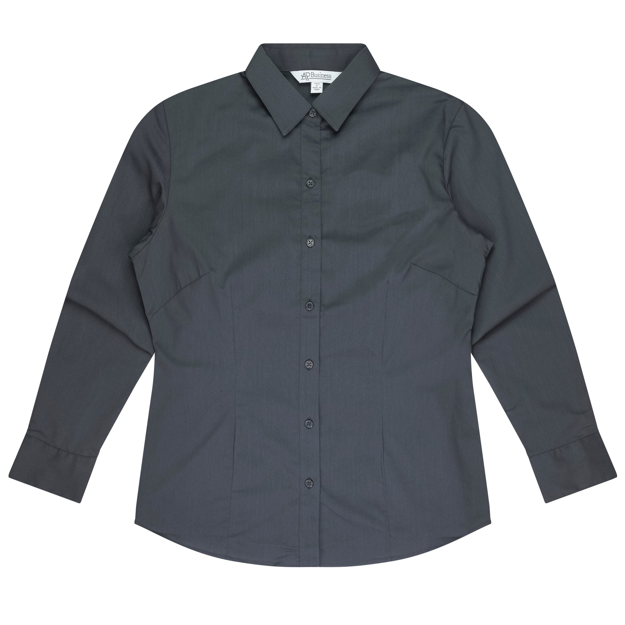 Mosman Embroidered Ladies Long Sleeve Business Shirt - Slate