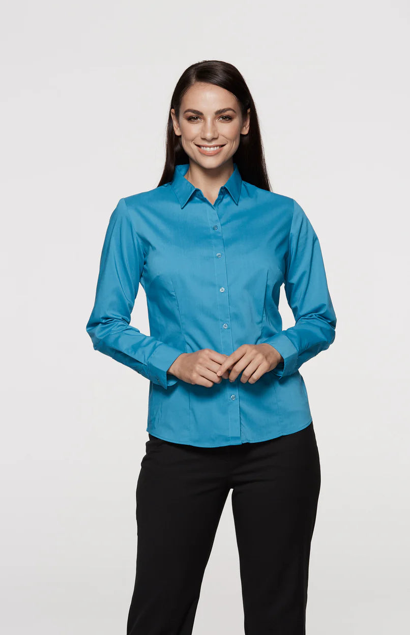 Mosman Embroidered Ladies Long Sleeve Business Shirt