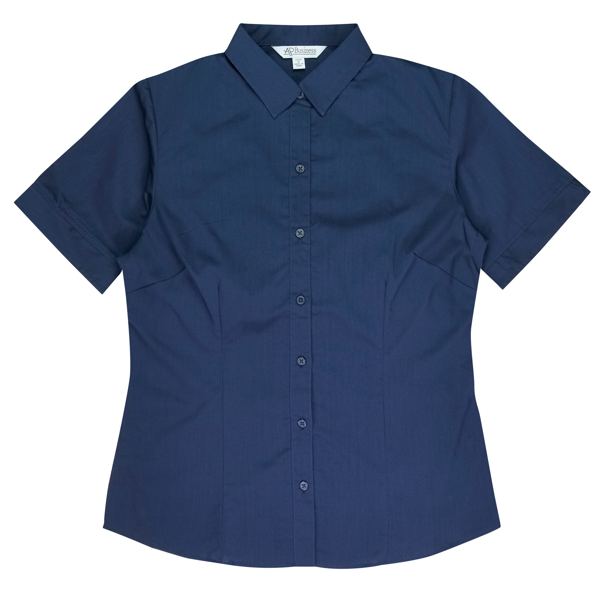 Mosman Embroidered Short Sleeve Ladies Business Shirt - Navy