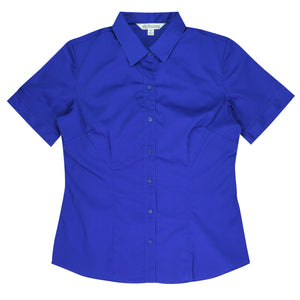 Mosman Embroidered Short Sleeve Ladies Business Shirt - Royal