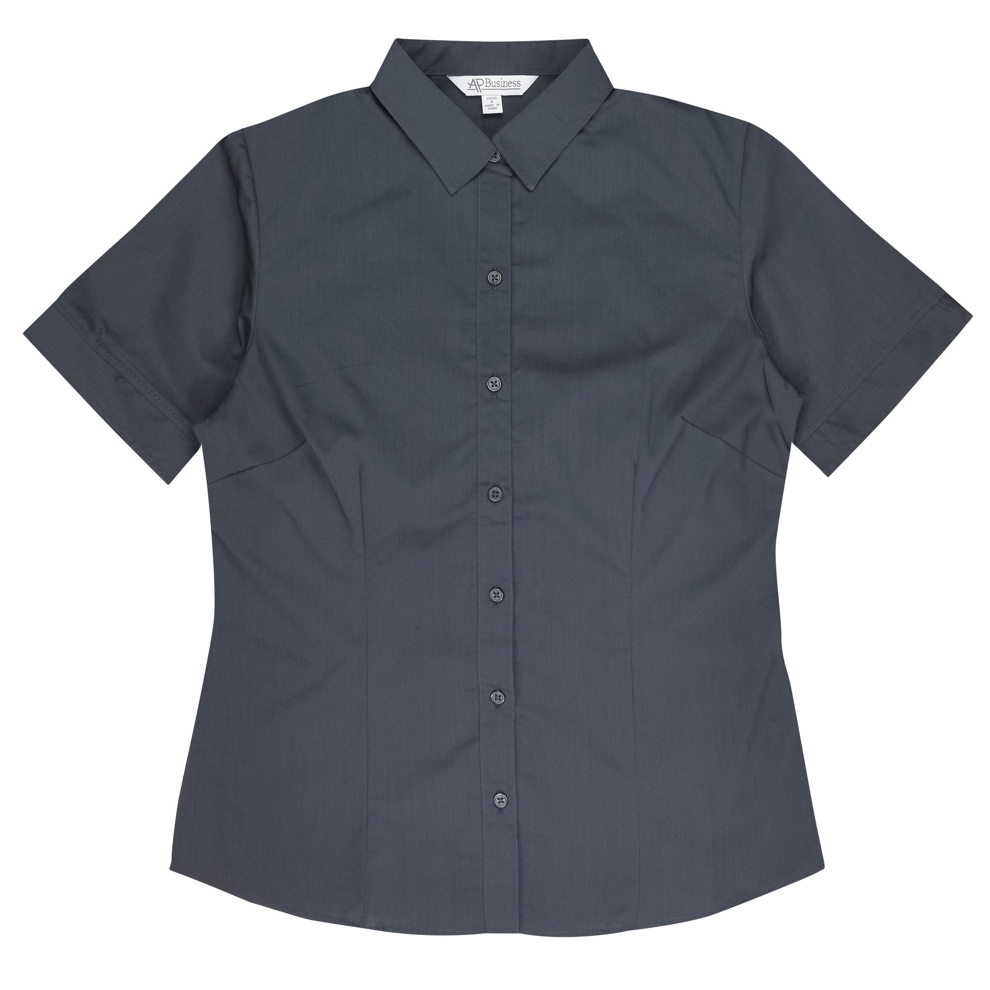 Mosman Embroidered Short Sleeve Ladies Business Shirt - Slate
