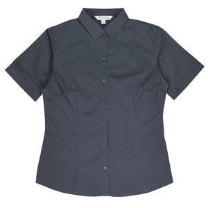 Mosman Embroidered Short Sleeve Ladies Business Shirt - Slate