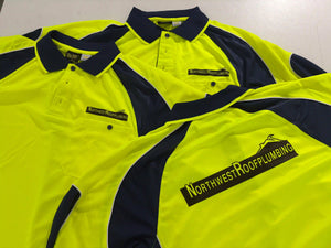 P86 L/S Hi Vis Cooldry Side Panel Polo Shirt