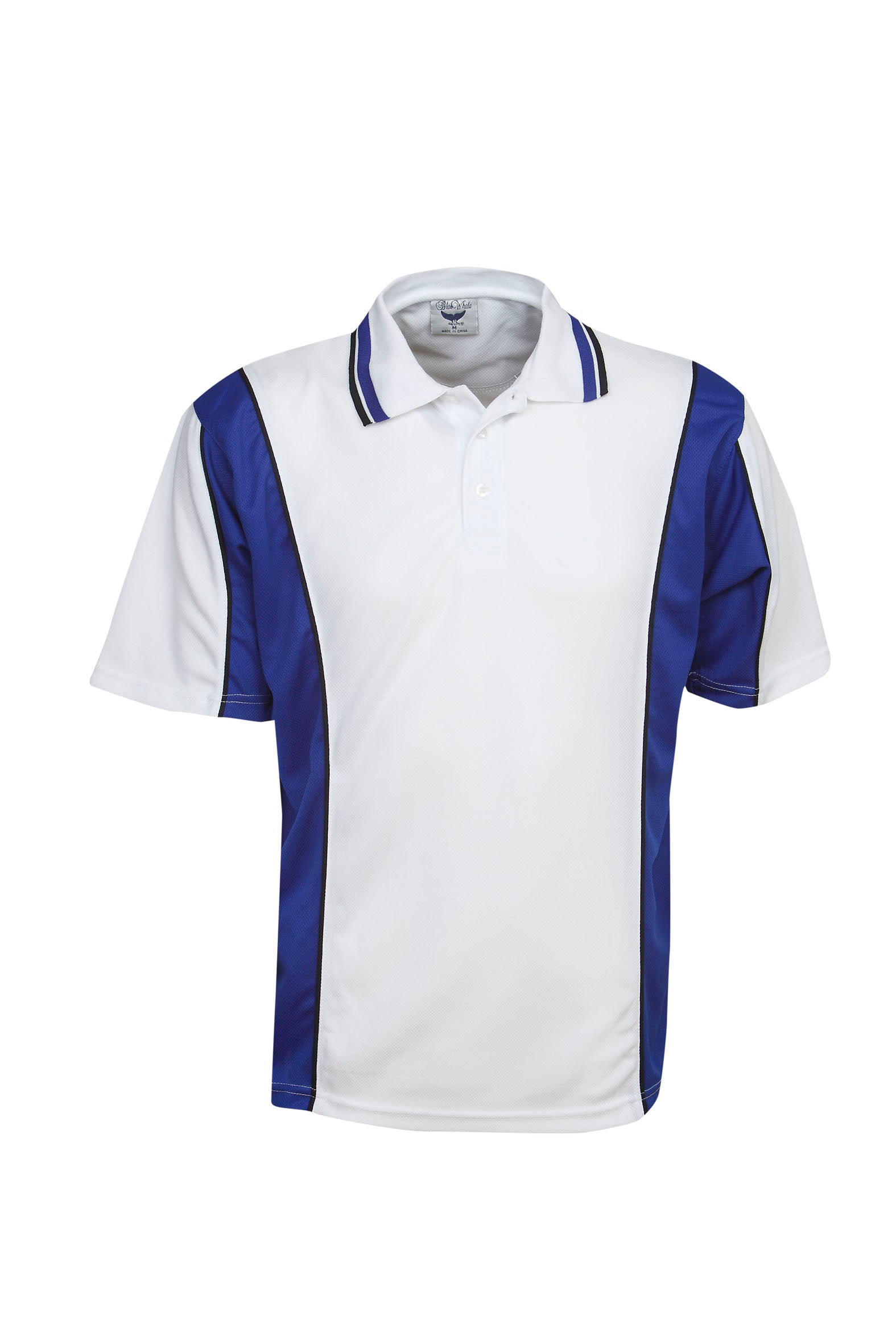 12 Pack P43 White/Royal Polos | Front Embroidery OR Back Vinyl Included