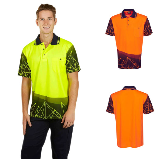 P66 Astronomic Design Hi Vis Polo Shirt