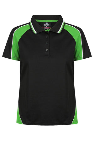 Panorama Ladies Work Shirts - Black/Green/White