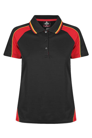 Panorama Ladies Work Shirts - Black/Red/Gold