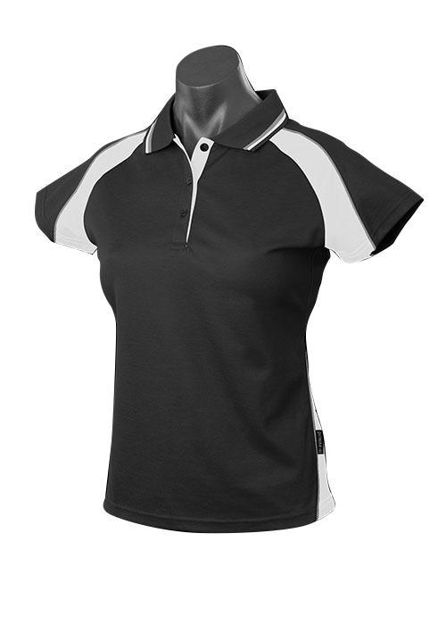 Panorama Ladies Work Shirts - Black/White/Ashe