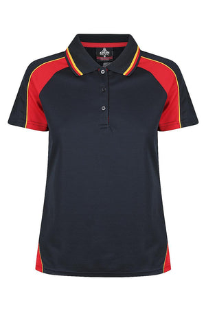 Panorama Ladies Work Shirts - Navy/Red/Gold