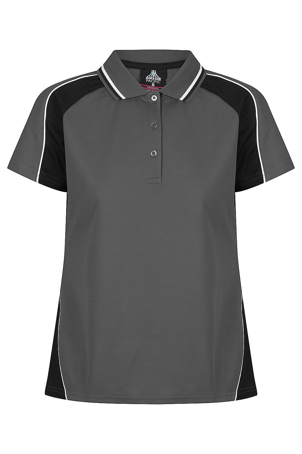 Panorama Ladies Work Shirts - Slate/Black/White