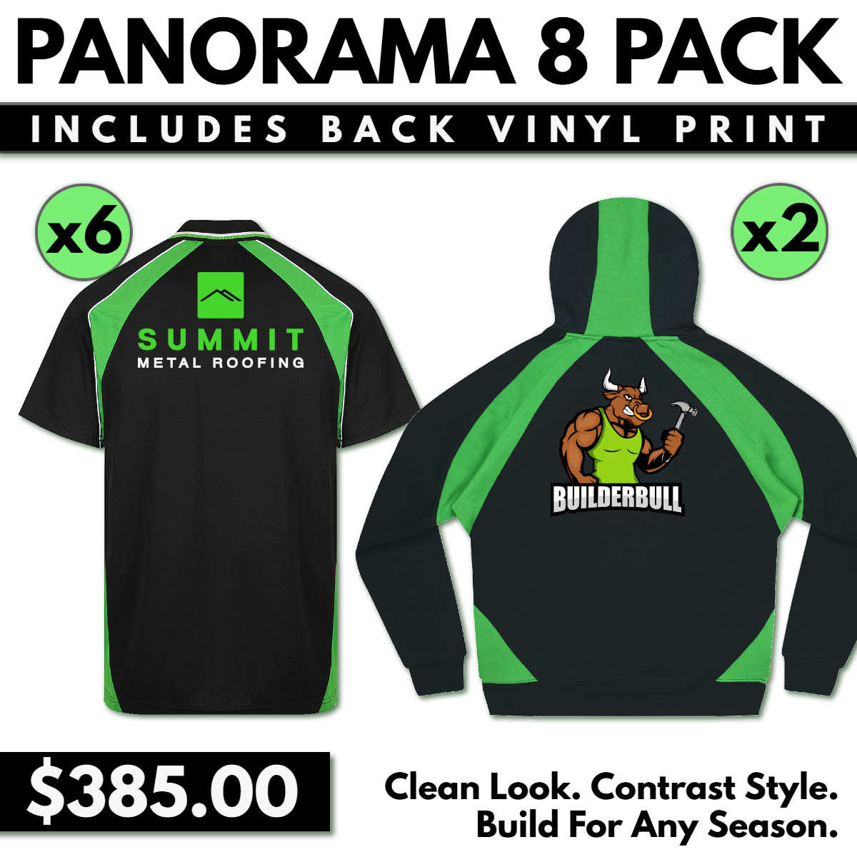 Panorama Contrast 8 Pack - With Vinyl Print On Back