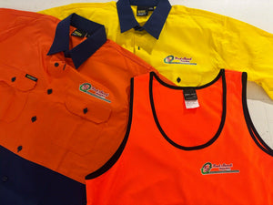 WS4247 LIGHTWEIGHT HI VIS LONG SLEEVE VENTED COTTON DRILL SHIRT