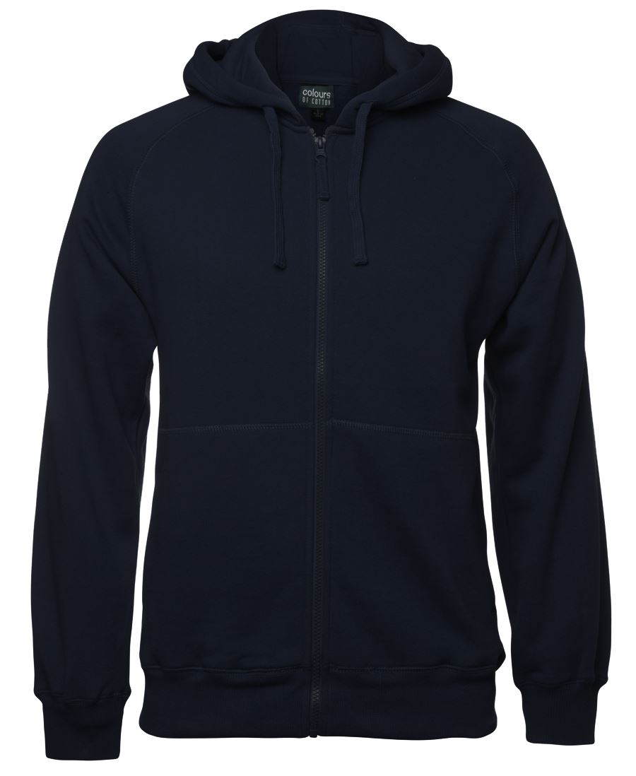 JB's Wear Men's Urban Fit Cotton Rich CVC Fleece Full Zip Raglan Hoodie (S3FH)