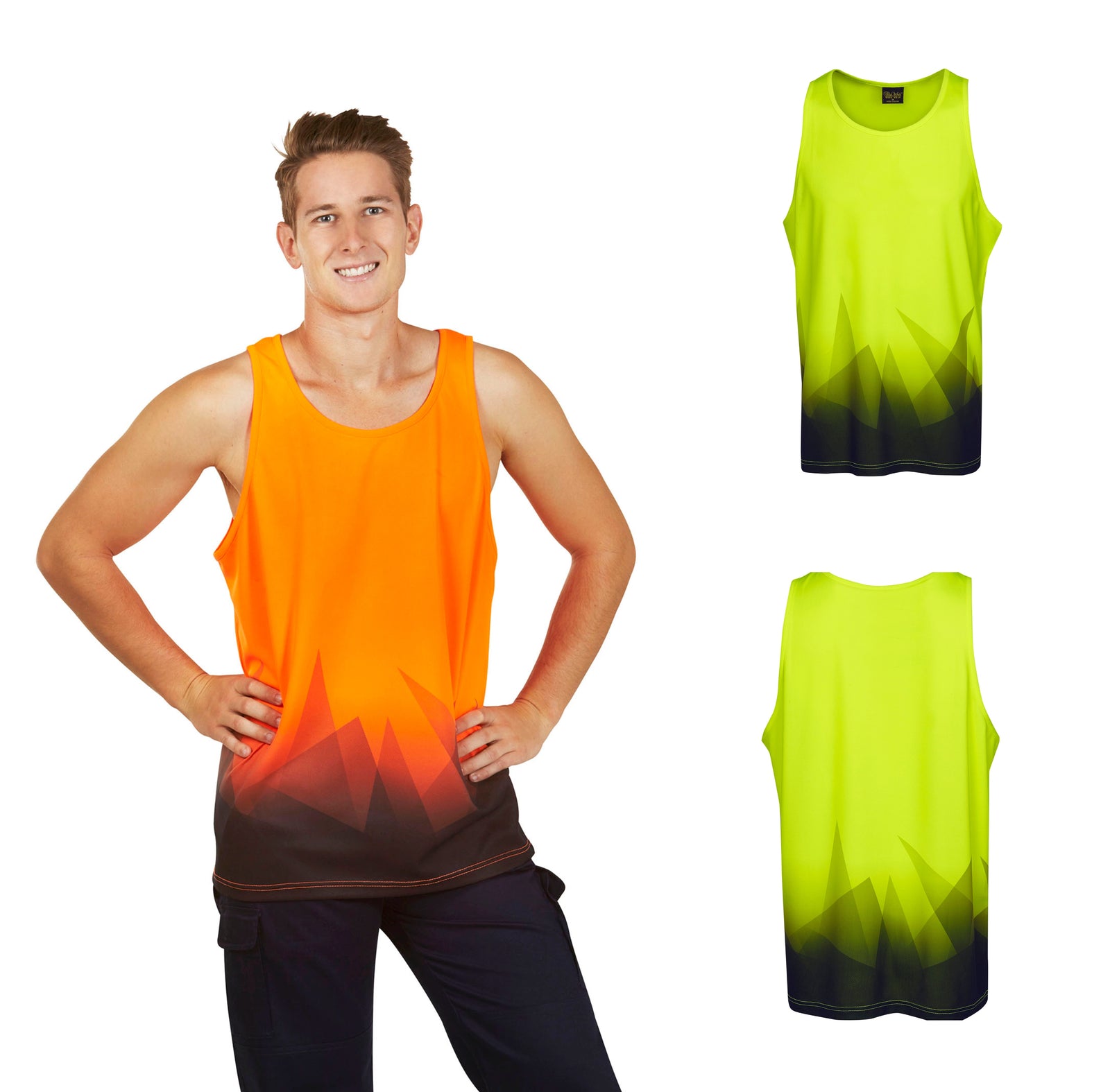 S85 Triangular Design Hi Vis Singlet