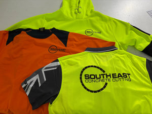True Blue Aussie 5 Pack – Hi Vis Polos with Back Print & Shipping Included