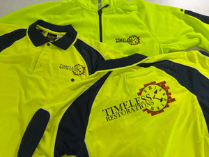 P86 L/S Hi Vis Cooldry Side Panel Polo Shirt