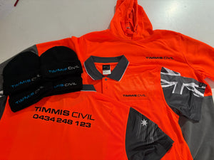 True Blue Aussie 5 Pack – Hi Vis Polos with Back Print & Shipping Included