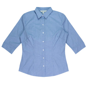 Toorak Embroidered Ladies Business Shirt - Navy/White