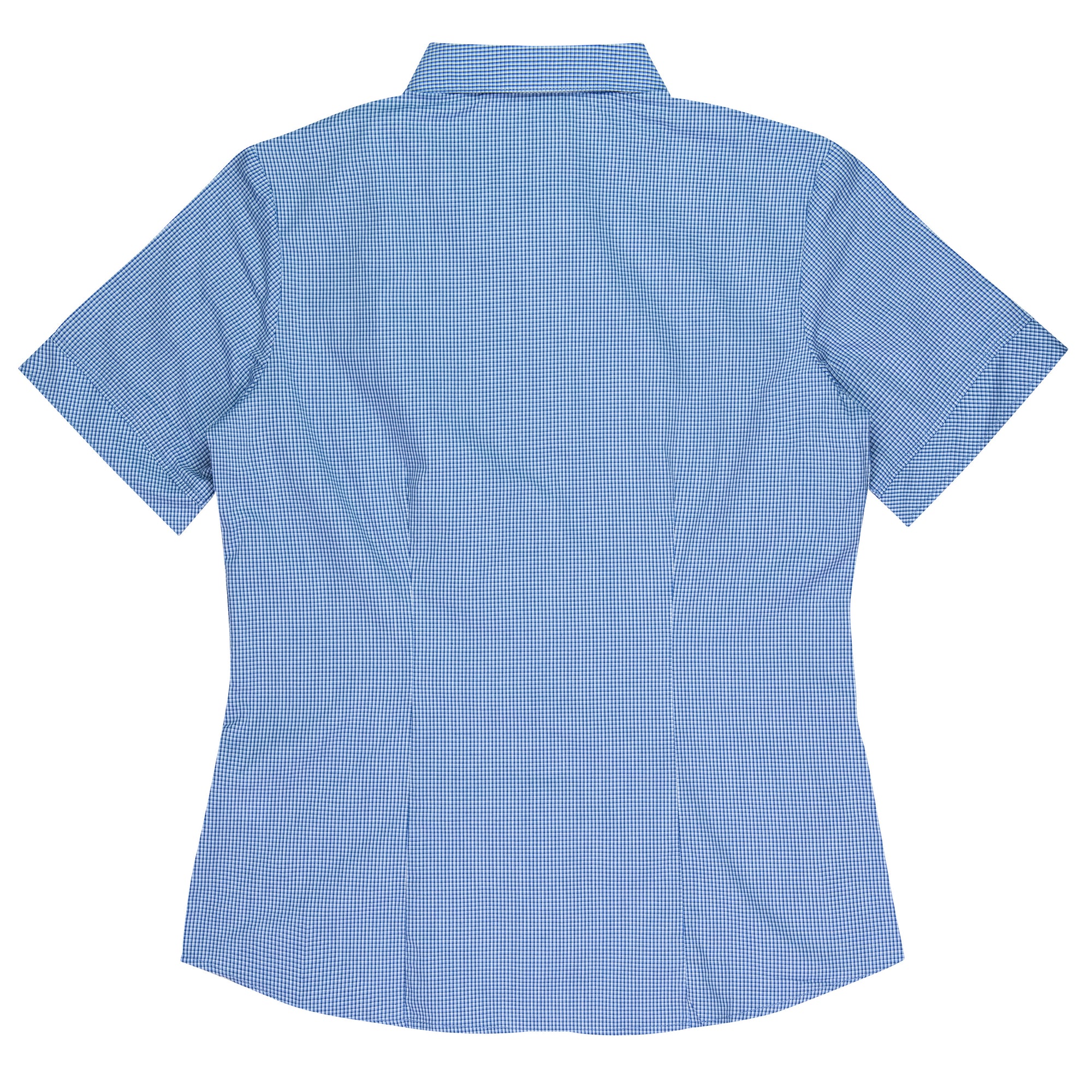 Toorak Embroidered Ladies Short Sleeve Business Shirts - Navy/White Back
