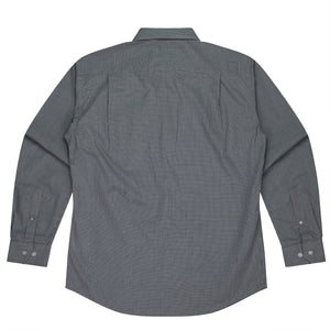 Toorak Long Sleeve Embroidered Corporate Shirts - Black/White Back