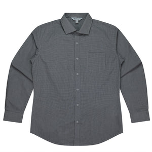 Toorak Long Sleeve Embroidered Corporate Shirts - Black/White