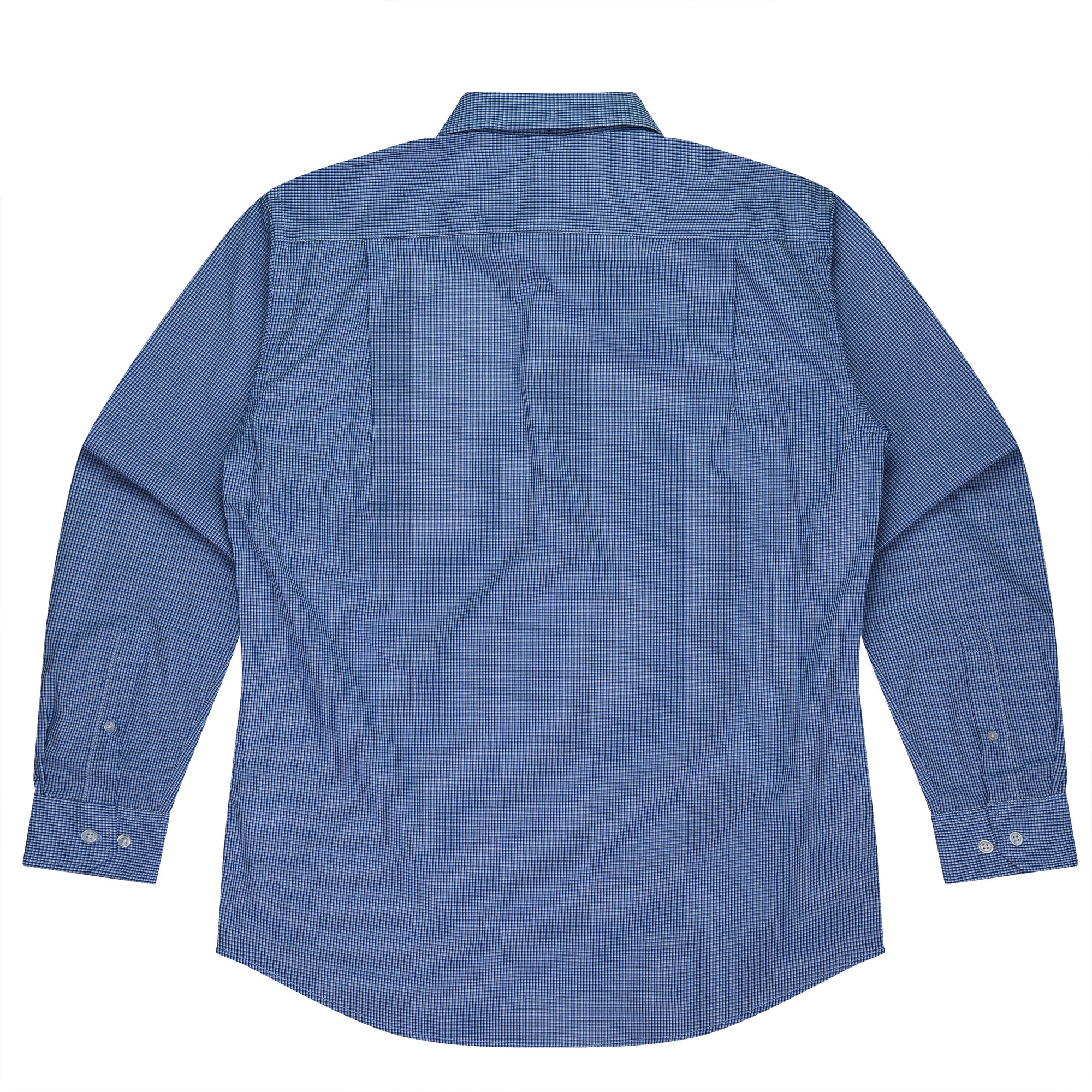 Toorak Long Sleeve Embroidered Corporate Shirts - Navy/White Back