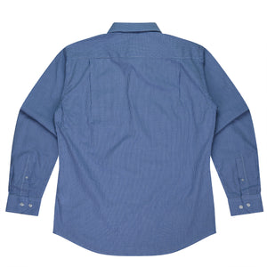 Toorak Long Sleeve Embroidered Corporate Shirts - Navy/White Back